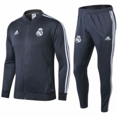 18-19 Real Madrid Dark Grey Training Suit (Jacket+Trouser)
