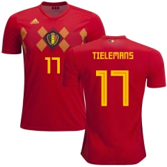 Belgium 2018 World Cup Home YOURI TIELEMANS 17 Soccer Jersey Shirt