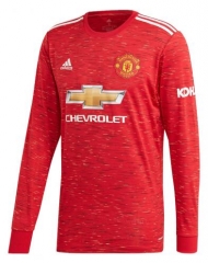 Long Sleeve 20-21 Manchester United Home Soccer Jersey Shirt