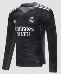 Long Sleeve 21-22 Real Madrid Black Goalkeeper Soccer Jersey Shirt