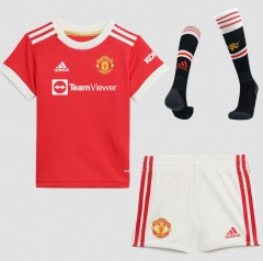 Children 21-22 Manchester United Home Soccer Full Kit