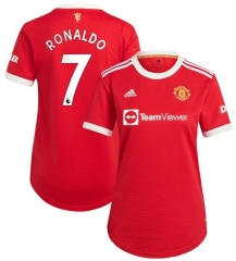 Ronaldo #7 Women 21-22 Manchester United Home Soccer Jersey Shirt