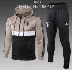 18-19 Children Juventus Apricot Training Suit (Hoodie Jacket+Pants)