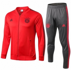 18-19 Bayern Munich Red Stripe Training Suit (Jacket+Trouser)