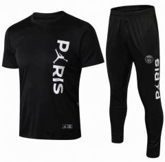 18-19 PSG Black T-Shirt + Pants Training Suit