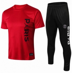 18-19 PSG Red T-Shirt + Pants Training Suit