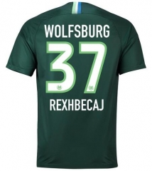 18-19 VfL Wolfsburg REXHBECAJ 37 Home Soccer Jersey Shirt