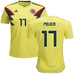 Colombia 2018 World Cup JOHAN MOJICA 17 Home Soccer Jersey Shirt