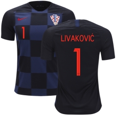 Croatia 2018 World Cup Away DOMINIK LIVAKOVIC 1 Soccer Jersey Shirt