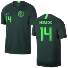 Nigeria Fifa World Cup 2018 Away Kelechi Iheanacho 14 Soccer Jersey Shirt