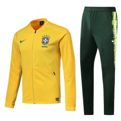 18-19 Brazil Yellow Stripe Training Suit (Jacket+Trouser)