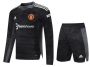 Long Sleeve 21-22 Manchester United Black Goalkeeper Soccer Uniforms