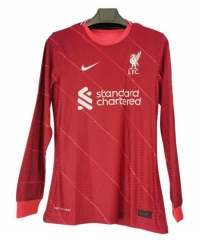 Player Version Long Sleeve 21-22 Liverpool Home Soccer Jersey Shirt