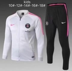 18-19 Children PSG Light Grey Training Suit (Jacket + Pants)