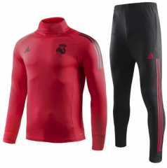 18-19 Real Madrid Champions League High Neck Red Training Suit (Sweatshirt+Trouser)