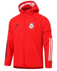 20-21 Real Madrid Red Windbreaker Hoodie Jacket