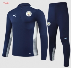 Children Youth 21-22 Manchester City Navy Training Top and Pants
