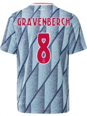 Ryan Gravenberch 8 Ajax 20-21 Away Soccer Jersey Shirt