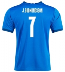 JÓHANN BERG GUDMUNDSSON #7 2020 EURO Iceland Home Cheap Soccer Jerseys Shirt