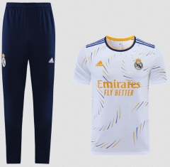 21-22 Real Madrid White Training Shirt and Pants