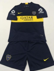 18-19 Boca Juniors Home Children Soccer Jersey Kit Shirt + Shorts