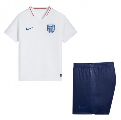 England 2018 World Cup Home Children Soccer Kit Shirt And Shorts