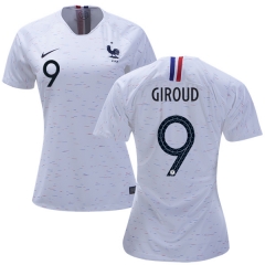 Women France 2018 World Cup OLIVIER GIROUD 9 Away Soccer Jersey Shirt