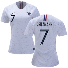 Women France 2018 World Cup ANTOINE GRIEZMANN 7 Away Soccer Jersey Shirt