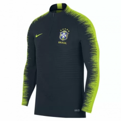 Brazil World Cup 2018 Training Sweat Shirt Black Green Strip