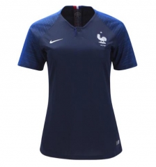 Women France 2018 World Cup Home Soccer Jersey Shirt