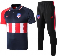 20-21 Atletico Madrid Red Navy Polo Sets