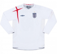 Retro Long Sleeve 2006 England Home Soccer Jersey Shirt