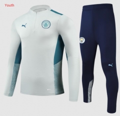 Children Youth 21-22 Manchester City Grey Training Top and Pants