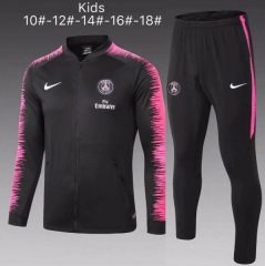 18-19 Children PSG x Jordan Black Stripe Jacket + Pants Training Suit