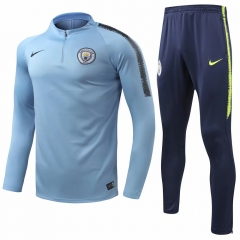 18-19 Manchester City Light Blue Training Suit (SweatShirt+Trouser)