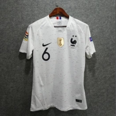 France 2-Star 2018 Euro Qualifier Away Pogba 6 Soccer Jersey Shirt With All Badges