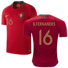 Portugal 2018 World Cup BRUNO FERNANDES 16 Home Soccer Jersey Shirt
