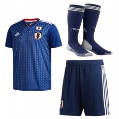 Japan 2018 World Cup Home Soccer Jersey Kits (Shirt + Shorts + Socks)