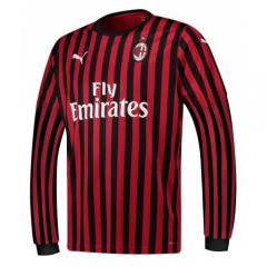 Long Sleeve 19-20 AC Milan Home Soccer Jersey Shirt