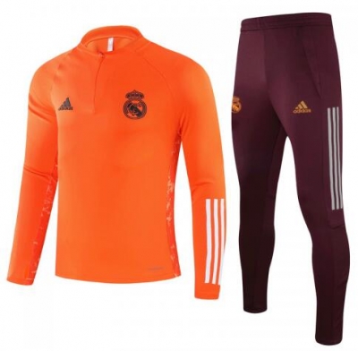 20-21 Real Madrid Orange Training Top and Pants
