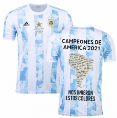 Player Version 2021 Copa America Winner Argentina Home Soccer Jersey Shirt