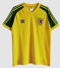 Retro 1982 Wales Yellow Away Soccer Jersey Shirt