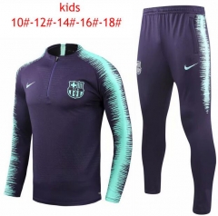 18-19 Children Barcelona Training Suit (Purple Stripe Shirt + Pants)
