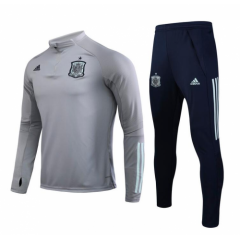 2020 Euro Spain Light Grey Tracksuits Top and Pants
