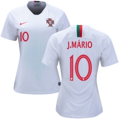 Women Portugal 2018 World Cup JOAO MARIO 10 Away Soccer Jersey Shirt