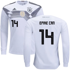 Germany 2018 World Cup EMRE CAN 14 Home Long Sleeve Soccer Jersey Shirt