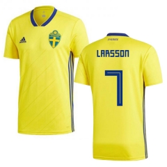 Sweden 2018 World Cup SEBASTIAN LARSSON 7 Home Shirt Soccer Shirt