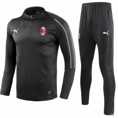18-19 AC Milan Black Training Suit (SweatShirt+Trouser)
