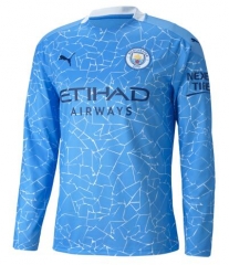 Long Sleeve 20-21 Manchester City Home Soccer Jersey Shirt