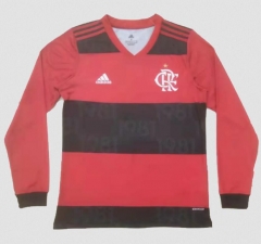 Long Sleeve 21-22 CR Flamengo Home Soccer Jersey Shirt